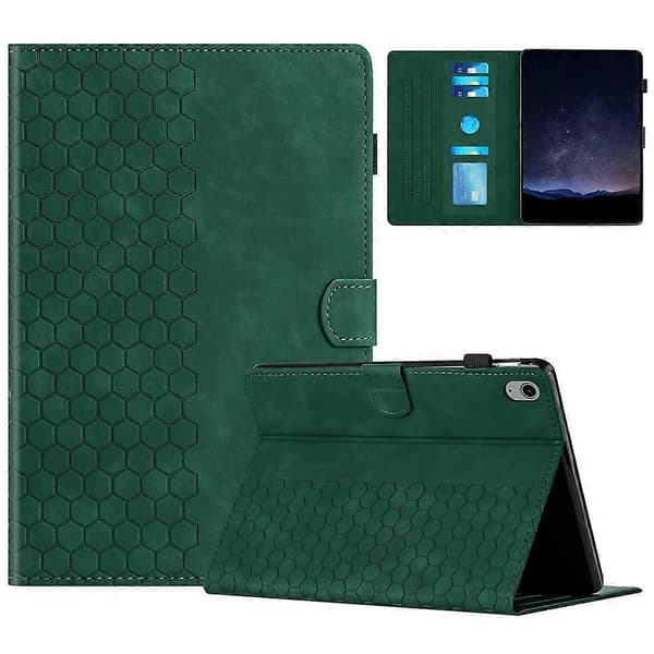 Fodral för iPad mini (2024)/mini (2021) Honeycomb-tryckt läder surfplattafodral med kortplats