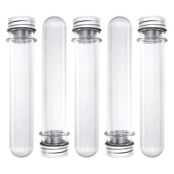 40 ml Plast Provrör Med Lock - 5 st Klar Återanvändbara Rör (40 ml)