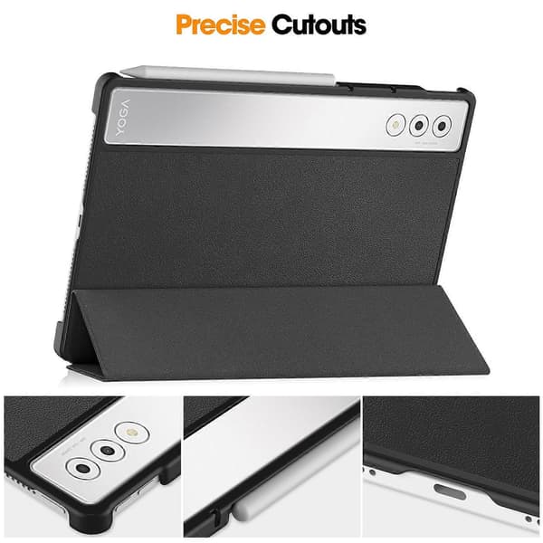 Til Lenovo Yoga Tab Plus Etui Anti-Drop Læder Stand Tablet Cover - Sort