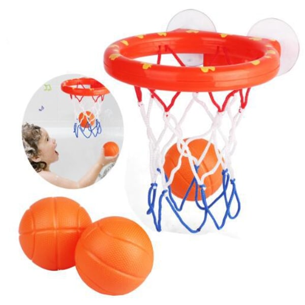 Baby Badkar Basketboll Korg Leksak - Mini Basketboll Korg Set Med 5 Uppblåsbara Mjuka Bollar Och Stark Sugkopp