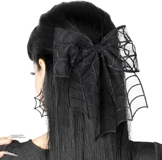 Spindelnätsspets Hårrosett Gotisk Klämma – Halloween Spindeltillbehör