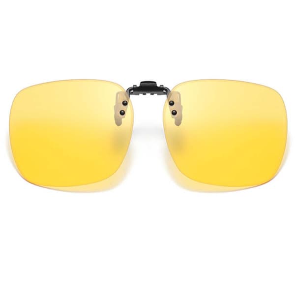 Stora uppfällbara clip-on solglasögon nattseende gula yellow