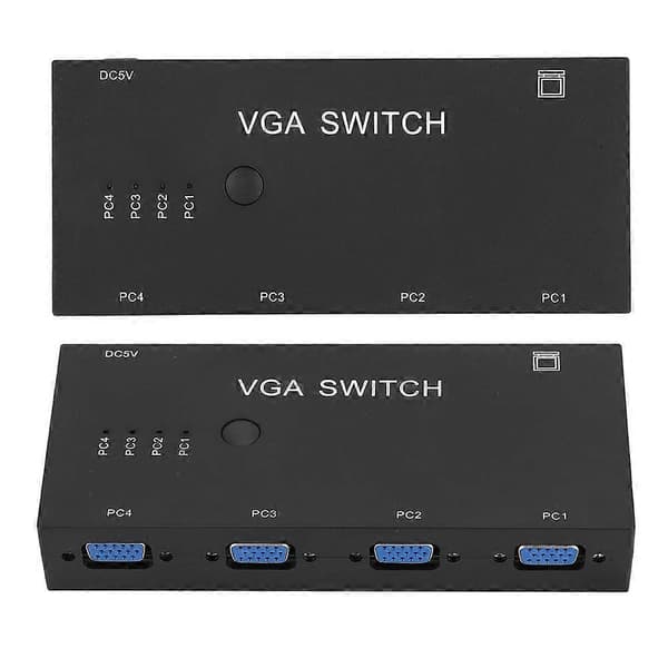 VGA Splitter 4-i-1 Video Converter Switch Computer Tilbehør 1920 x 1080 til HD-skærm