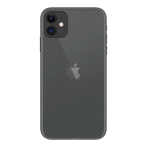 3-pack iPhone 12 Kolfiber Vinyl Skin Dekal Skyddsfilm Baksida transparent