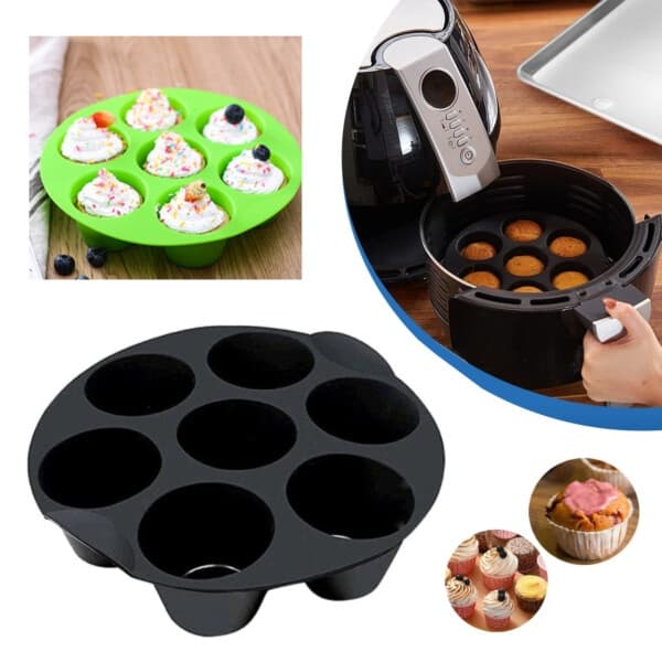 Bakeform Silikonform Mini Muffins Cupcake Airfryer Airfryer svart black
