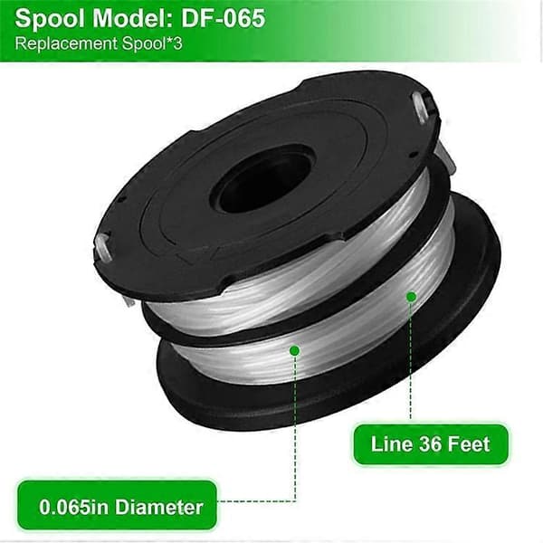 12 stk. kompatible for Black & Decker GH750 / GH710 / GH700 trådspoler, gressklipper trådsneller, DF-065-BKP