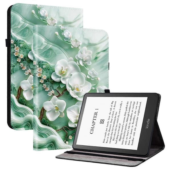 Läderfodral med mönster och kortfack för Amazon Kindle Paperwhite (2024)
