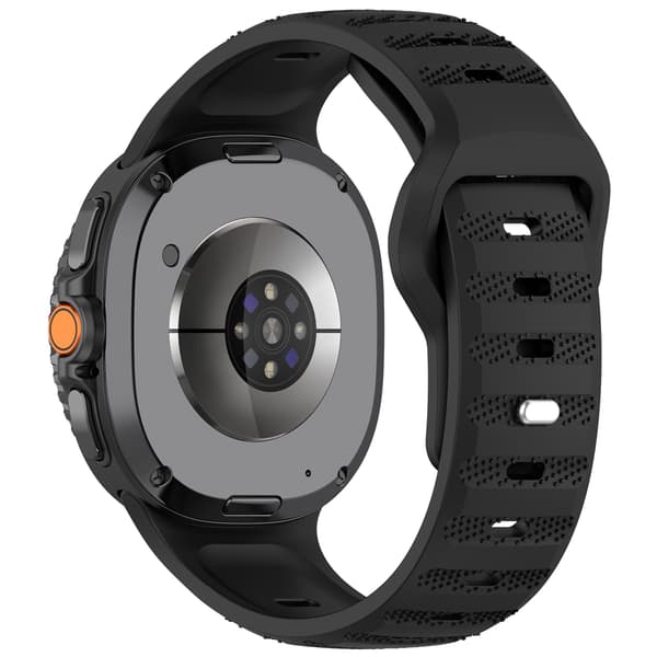 Stilfuld silikonerem til Galaxy Watch8 & Watch Ultra2 Sort Black