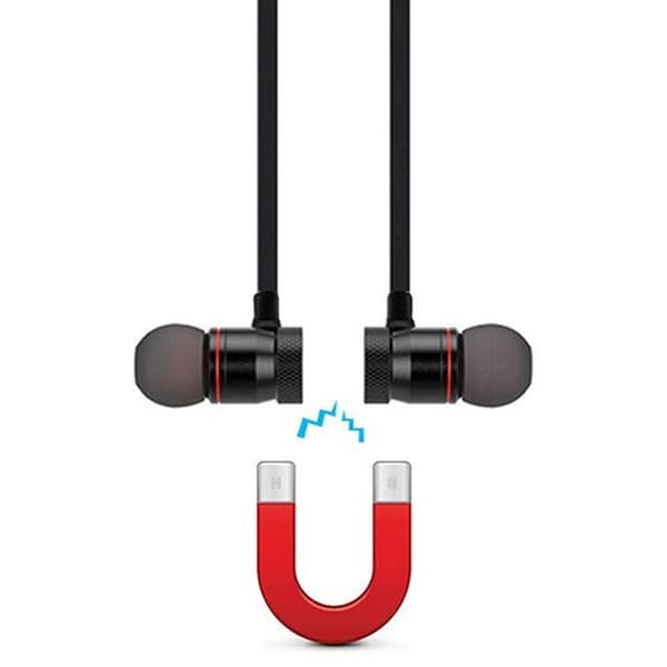 Trådlösa Bluetooth Sportshörlurar med Magnetfäste Svart black