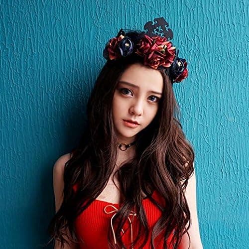 Blomsterkrone Dronning Girlander Dame Julehodeplagg Halloween Cosplay Pannebånd Fancy Fest Elastisk Kunstig Blomster Sminkedekor