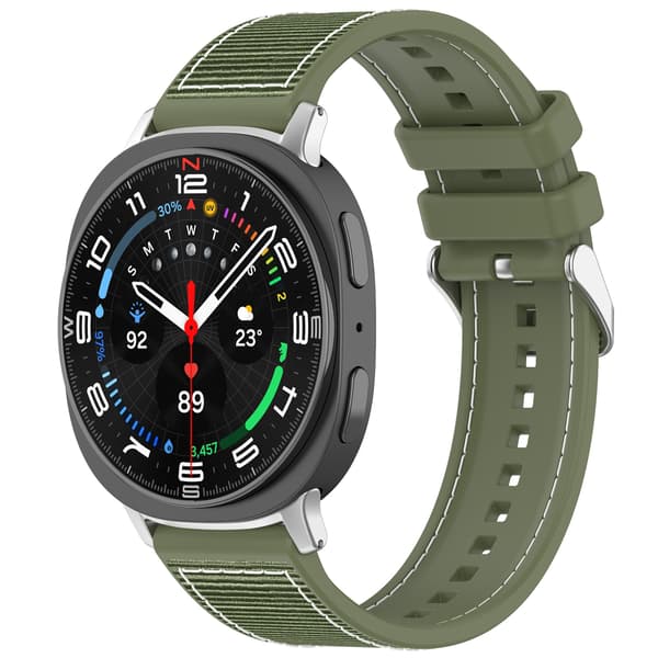 Kudottu nailonranneke Samsung Galaxy Watch8/Classic/Ultra2 -älykellolle, vihreä Green