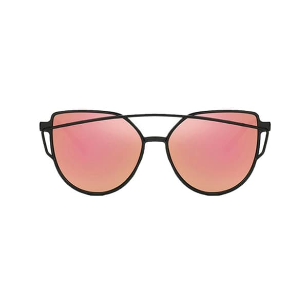 Retrosunglassit musta vaaleanpunainen lasi musta black
