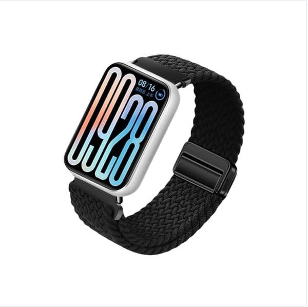 Xiaomi 8 Pro Kompatibel Med Vævet Magnetisk Quick Release Nylon Armbånd Sort Sort