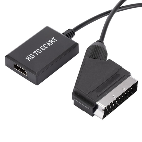 Videoadapter Plug Play Hög Klarhet Plast 1080p Stabil Prestanda Scart Till HDMI-kompatibel Digital Omvandlare För Smarta Enheter