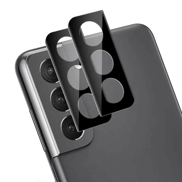 2-pack Galaxy S21 FE Kameralinsskydd Full Täckning Glas Svart black
