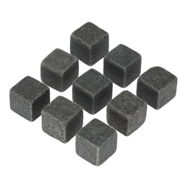 9-pack Naturliga Whiskystenar - Steniskuber Grå grå gray