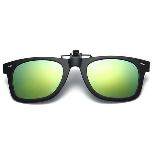 Clip-on solbriller Wayfarer - Reflekterende grønne spejlglas grøn green