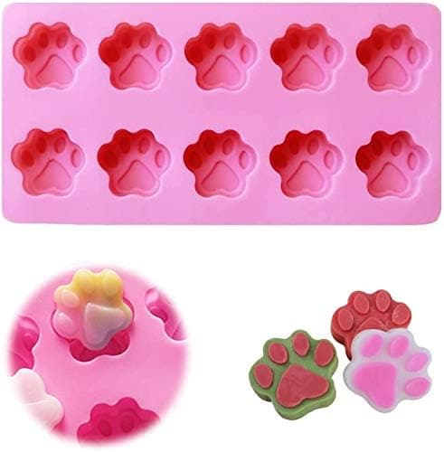 Silikone Chokoladeforme, 2 STK Kattepote vs Hundebensformede Genanvendelige Bageforme Isterningebakker, Hvalpe Kattepote DIY Forme