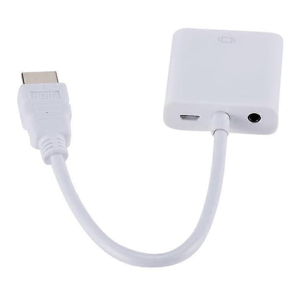 Adapterkabel HDMI-kompatibel til VGA adapter han til hun konverter med video lydkabel til tv Black
