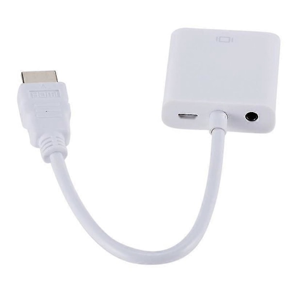 Adapterkabel HDMI-kompatibel till VGA-adapter hane till hona-omvandlare med video-ljudkabel för TV Black