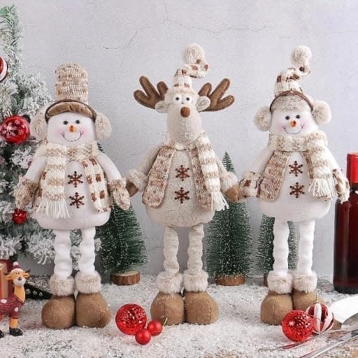 1 st Teleskopisk jul-snögubbedocka med spetsig hatt, justerbar höjd B