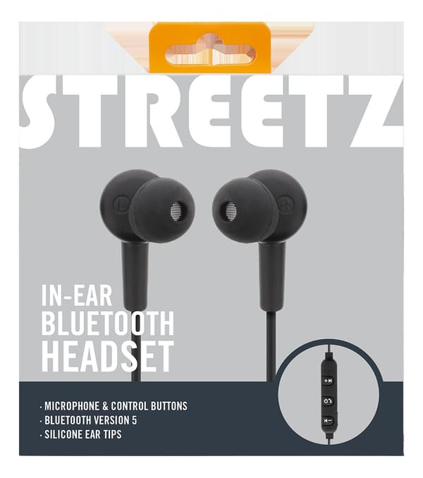 BT110 In-ear BT hovedtelefoner med mikrofon, kontrolknapper, sort