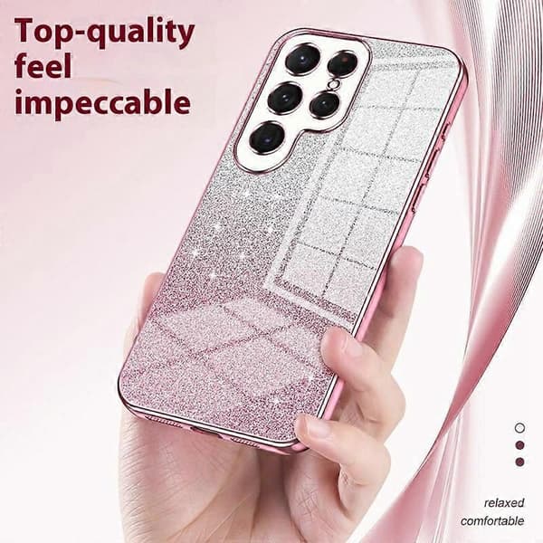 Galvaniserat gradientglitter TPU-fodral för Samsung Galaxy S25 Ultra - Grön