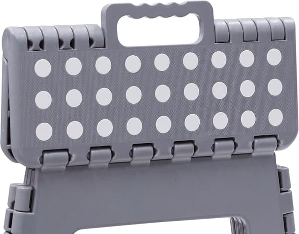 Multifunksjonell sammenleggbar krakk, trappekrakk, 22 cm høy, grå