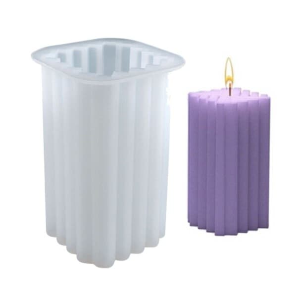DIY Silikone Lysform Riflet Firkantet Lys Hvid white