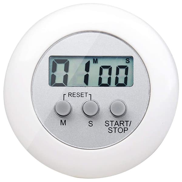 Digital køkkentimer med LCD-display og magnet Hvid hvid white