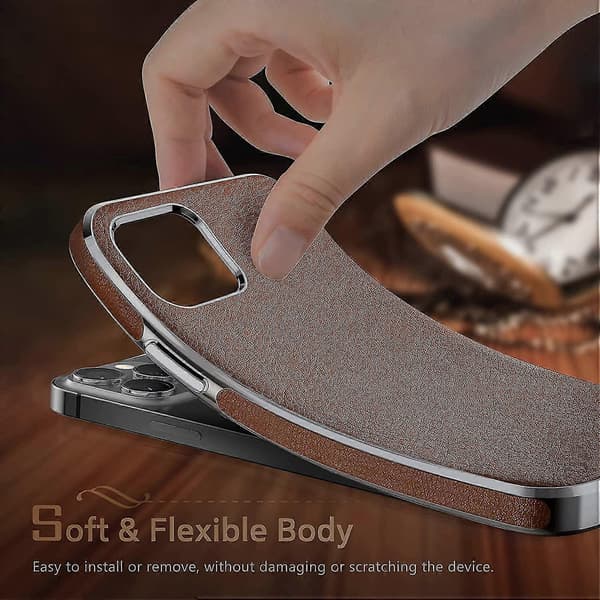 Iphone 13 Pro Max Deksel, Business Slim Classic Cover Herre Brun