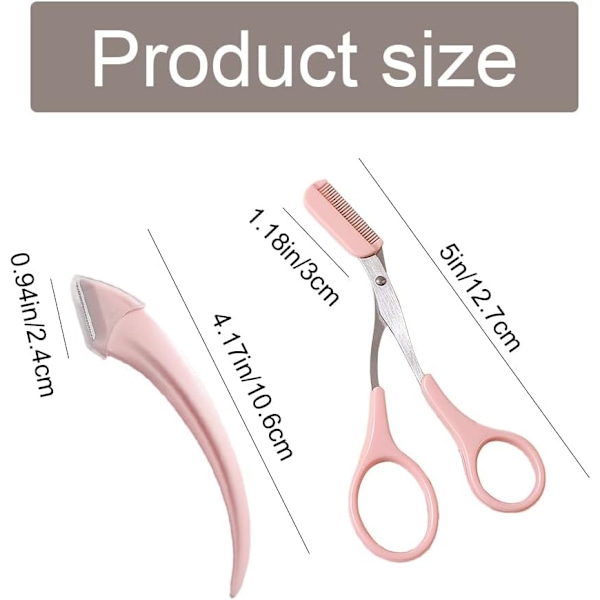 2 st Eyebrow Trimmer Sax Eyebrow Trimmer Set Professionell Precision Eyebrow Grooming Skönhetsverktyg med Kam för Män Kvinnor