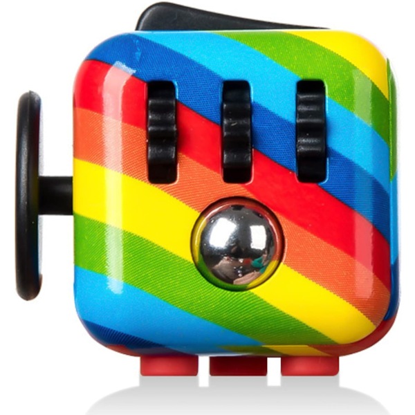 Regnbågs Fidget Kub Leksak med Klickboll, Anti-ångest Anti-Stress Fidget Leksaker för Barn, Tonåring, Vuxen Stressavlastare