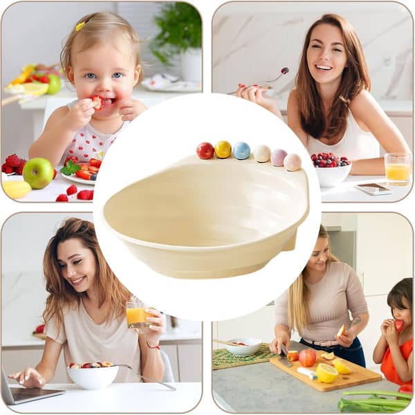 1 kpl hedelmätarjotin haarukoilla, suuri kapasiteetti, 6 haarukkaa, beige