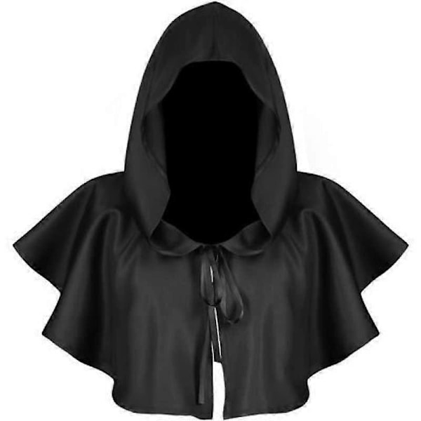 Medeltida Huvad Mönster Halloween Cowl Cape Hat Cloak Cosplay Kostym Tillbehör för Män Kvinnor Halloween Cosplay Party Kostym