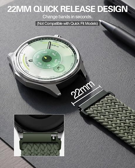22 mm Quick Release Nylon Urrem til Huawei Watch GT6/5/4/3/2 46 mm, Garmin Forerunner 265/255, Venu4, Samsung Galaxy Watch3 45 mm Gradient Sort