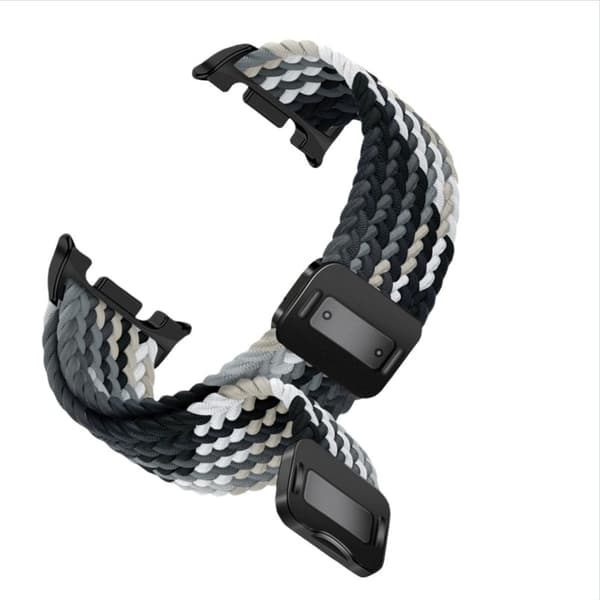 46mm Magnetisk Spænde Elastisk Flettet Nylonrem Kompatibel med Samsung Galaxy Watch 8 Classic Sort+Grå Black+Grey