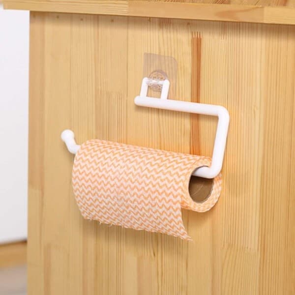 Selvklebende holder for husholdningspapirhåndklekrok hvit hvit white