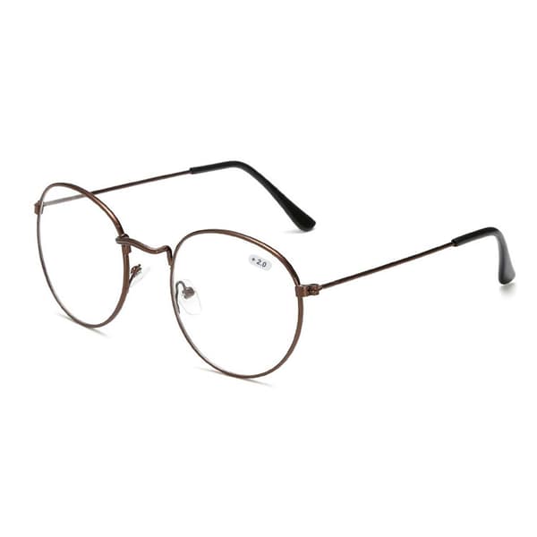 Retro runde læsebriller Briller Styrke 3.0 Brun brun brown