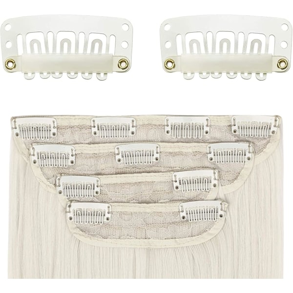 20 stycken Hårförlängningsklämmor, Metall Snap Clips för Hårförlängningar och Våder, Perukklämmor Snap Clips U-formad Hårperukklämma Off white