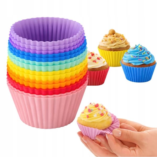 Silikonformar för Muffins & Cupcakes – 12-pack Återanvändbara Bakformar