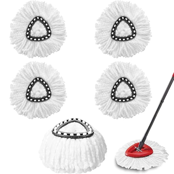 5-pakning moppehoderstatninger, Spin Moppehodeerstatning Moppefylling Kompatibel for Vileda trekantede svingmopper