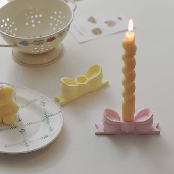 Spiral Aromaterapi Fransk Rosett Rosa Harpiks Lysestake - Dekorativ Pynt