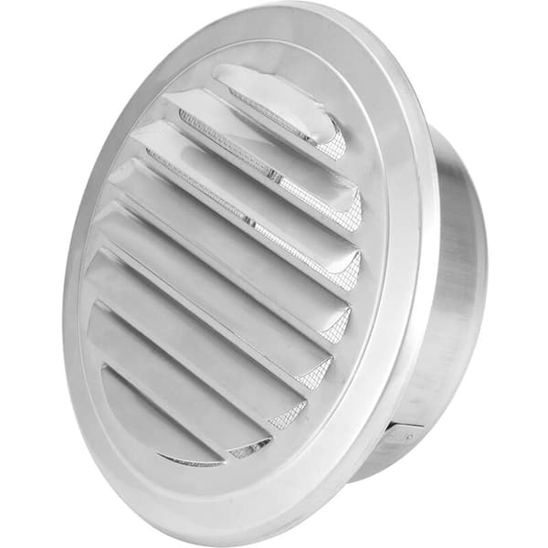 Ventilasjonsrørdeksel Flat Grill Kanalventilhette 304 Rustfritt Stål Diameter 120mm Insektsikker