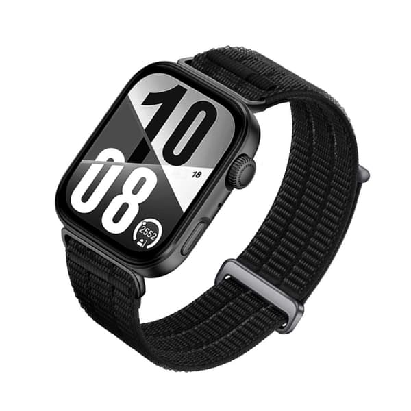 Nylonrem kompatibel med Redmi Watch 6/5/4 - åndbar velcro, justerbar 23cm, flere farver Sort Black