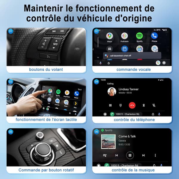 Langaton Android Auto -sovitin, Android Auto USB -dongle autostereoihin, joissa on OEM-langallinen Android Auto, langaton Android Auto