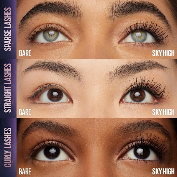 Mascara, Volymgivande & Förlängande Mascara, Tvättbar Formula som inte Smular, Berikad med Bambuextrakt & Fibrer, 7 ml, Nyans: 01
