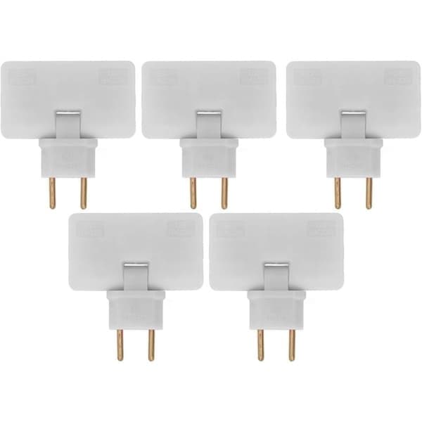 St flate trådløse stikkontaktadaptere, 180° rotasjon, 1-til-3 EU-plugg, 110-250V, bak møbler
