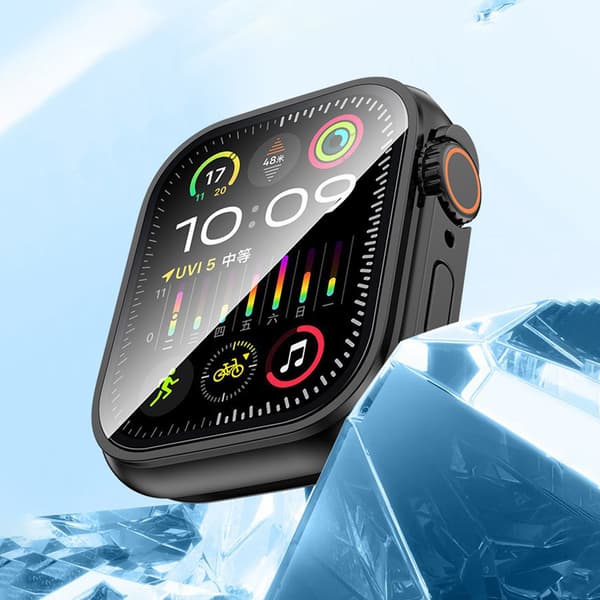 Apple Watch 45 mm kova kotelo karkaistulla kalvolla, musta