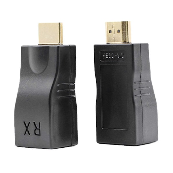 Kompatibel HDMI-förlängare HDMI till RJ45 över Cat 5e/6 Nätverk LAN Ethernet Adapter 4K 1080peunyny Black